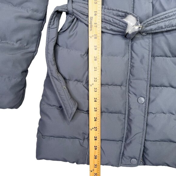 Abercrombie Down Jacket Womens Small S Gray Parka Puffer Fur Trim Winter Coat - Picture 7 of 14